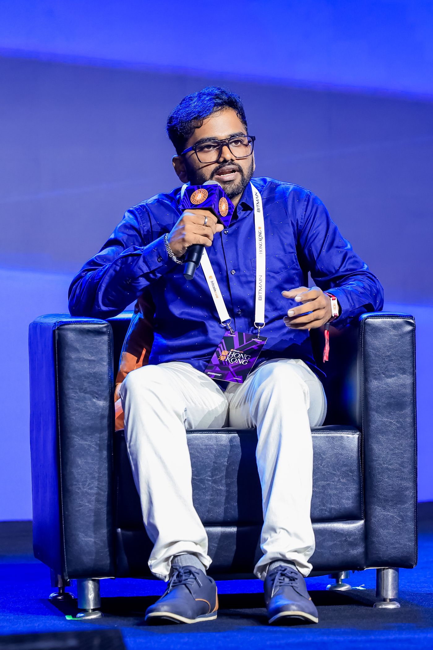 Aditya Ranjan seated on stage at Bitcoin Asia 2026